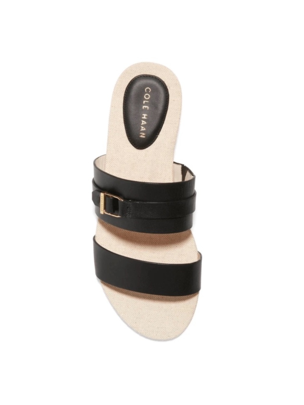 Cole Haan Francine Black Leather Double-Strap Slide Sandal, NEW Size 7 MSRP $150 - Picture 3 of 13